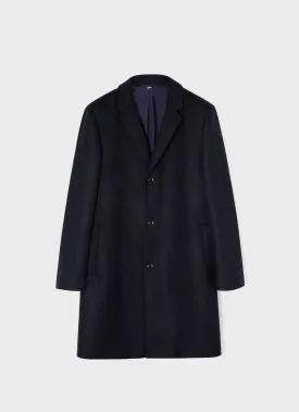 Men's Wool Cashmere Overcoat in Navy