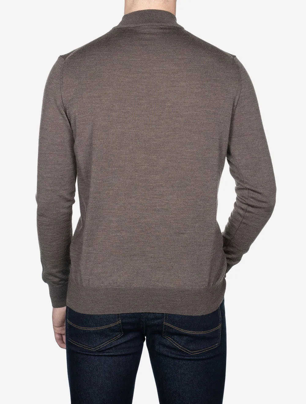 Merino Mock Neck Brown