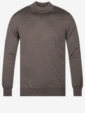 Merino Mock Neck Brown