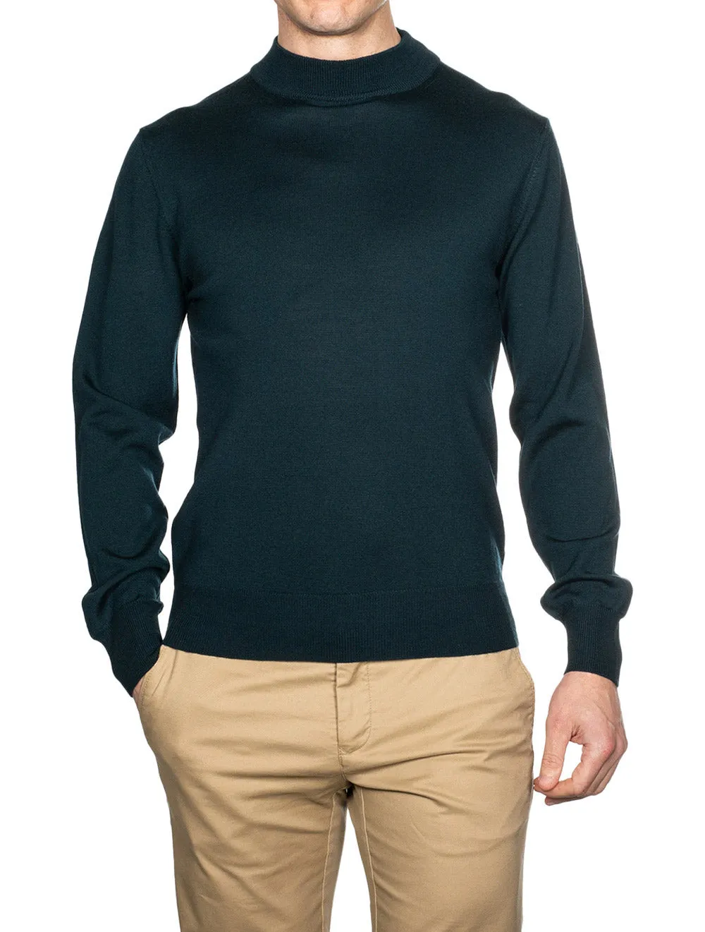 Merino Mock Neck Green