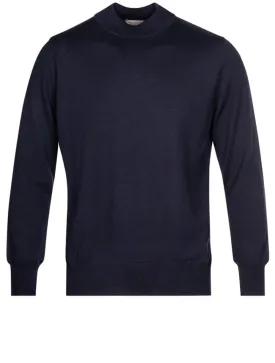 Merino Mock Neck Navy