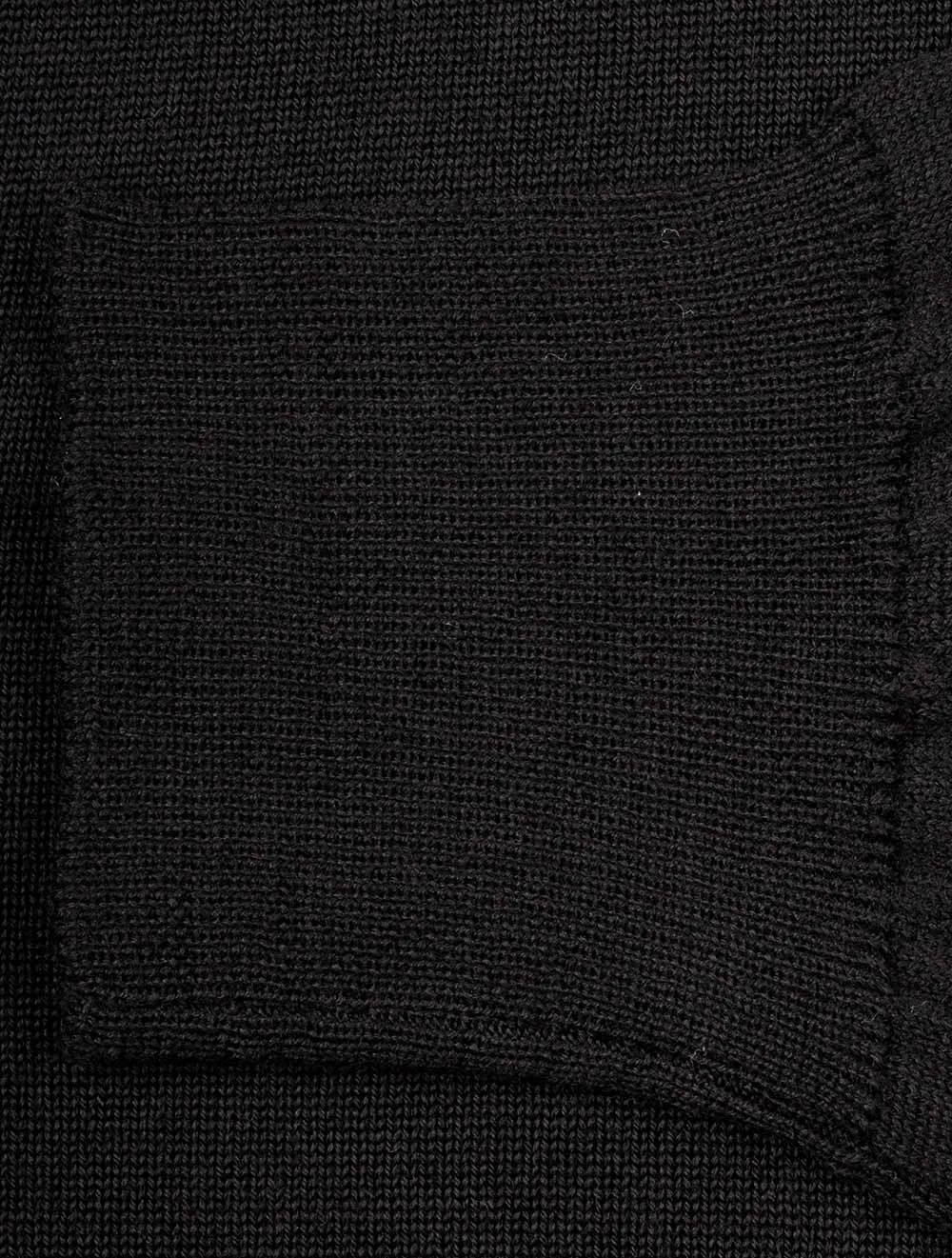 Merino Wool Mock Neck Black