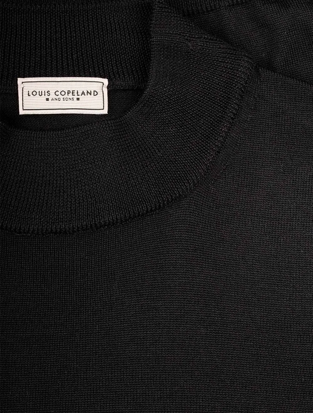 Merino Wool Mock Neck Black