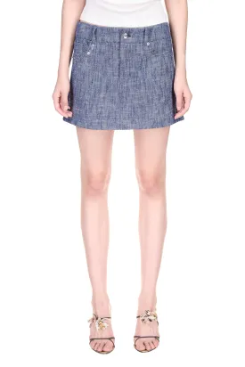 Navy A-Line Mini Skirt