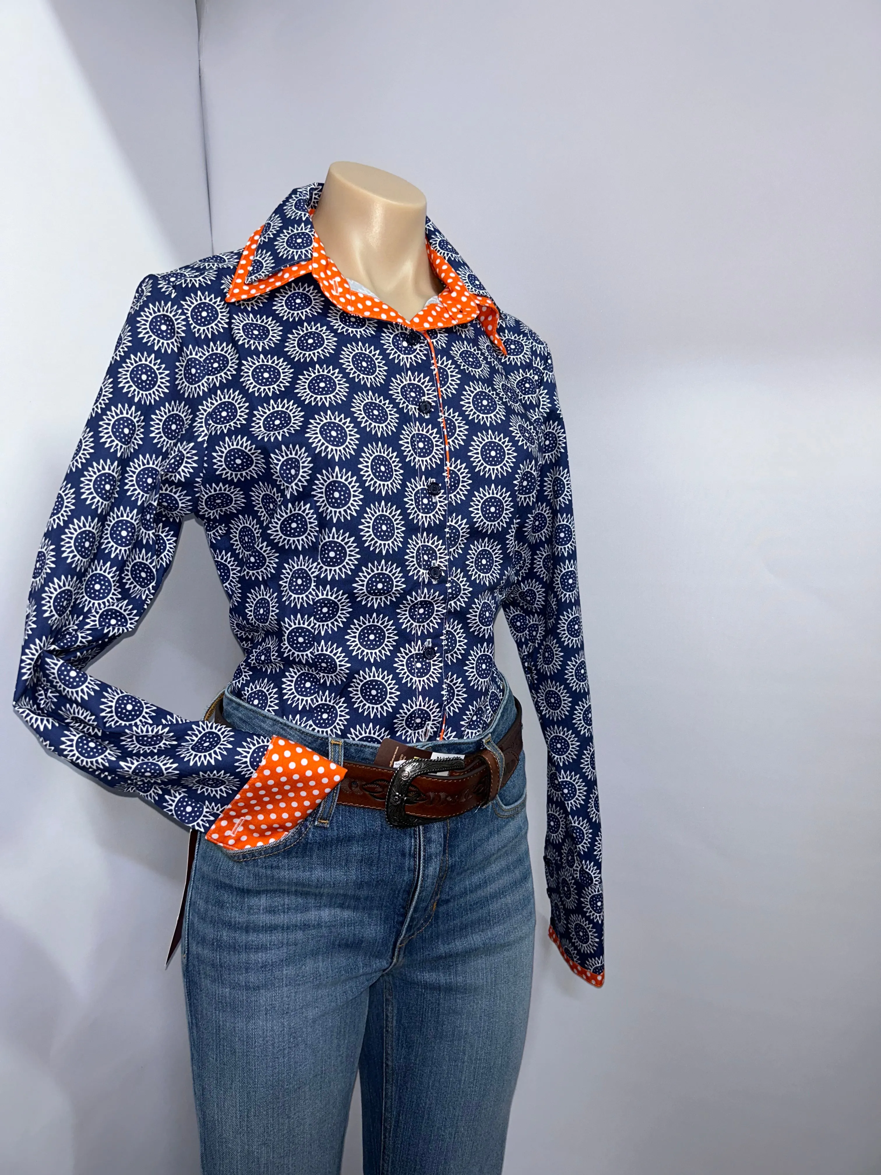 Netties Ladies Orange Arleth Fitted L/S Shirt