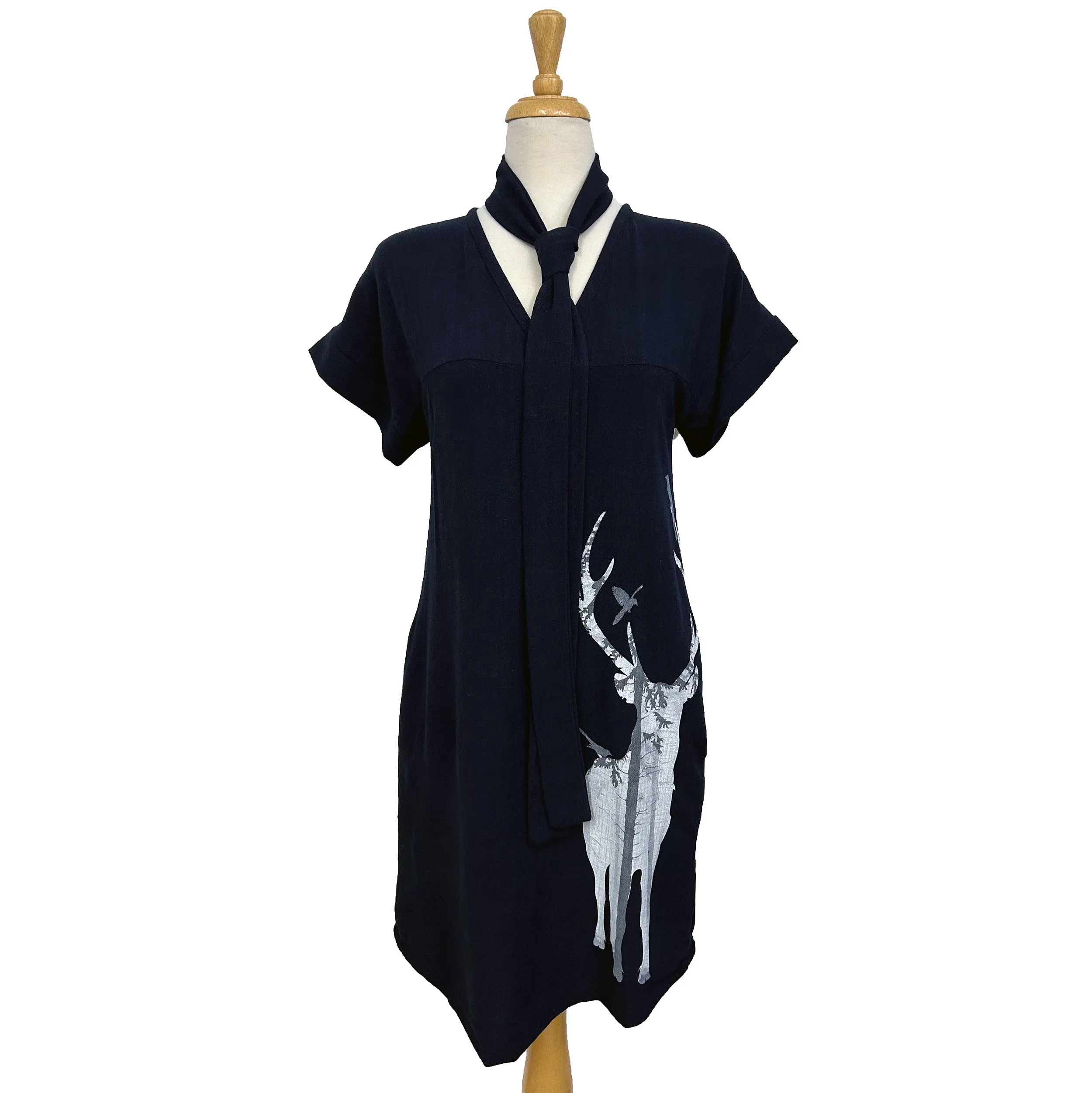 Olivia Dress - Jo the Elk - Navy