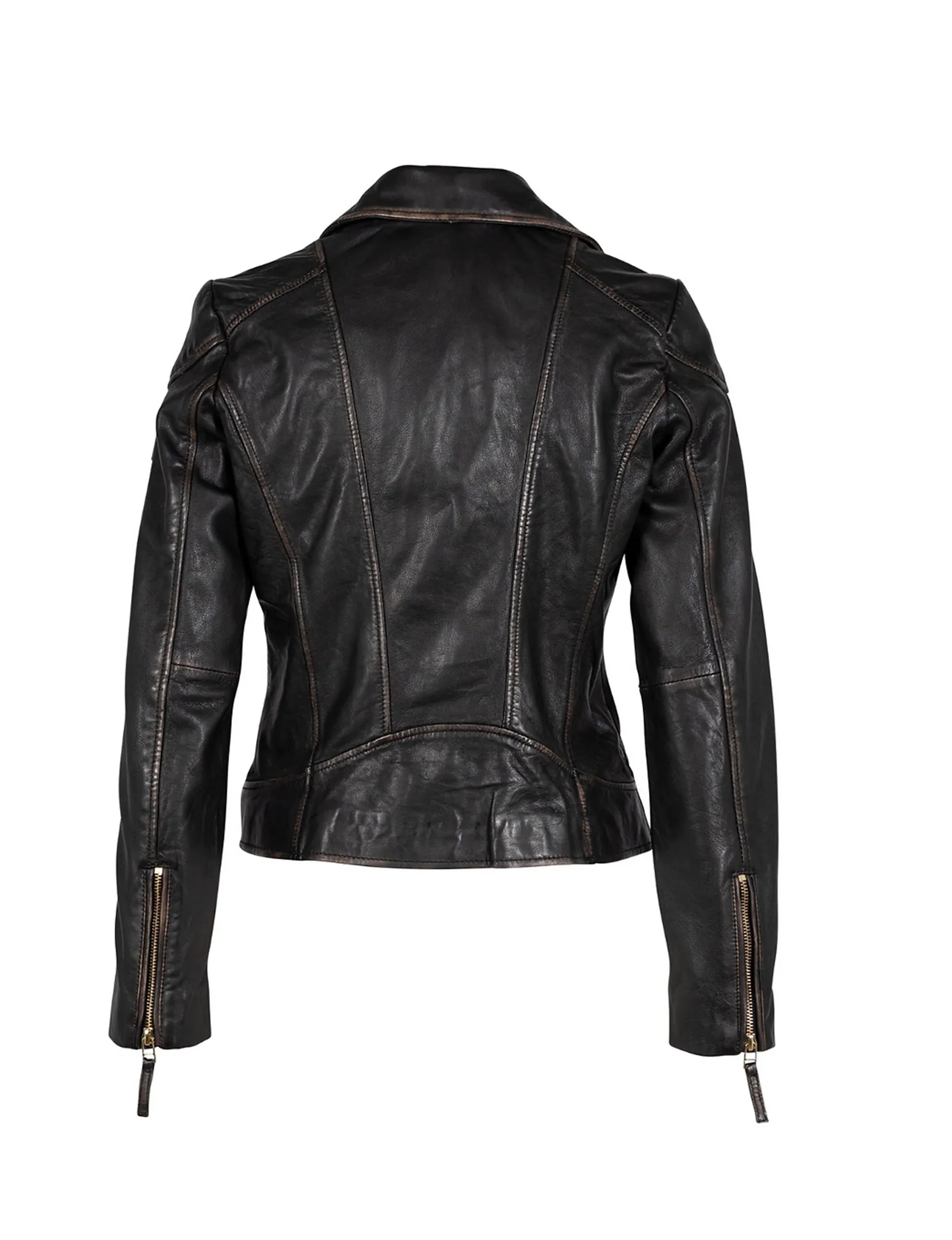 Olivia Leather Jacket, Vintage Black