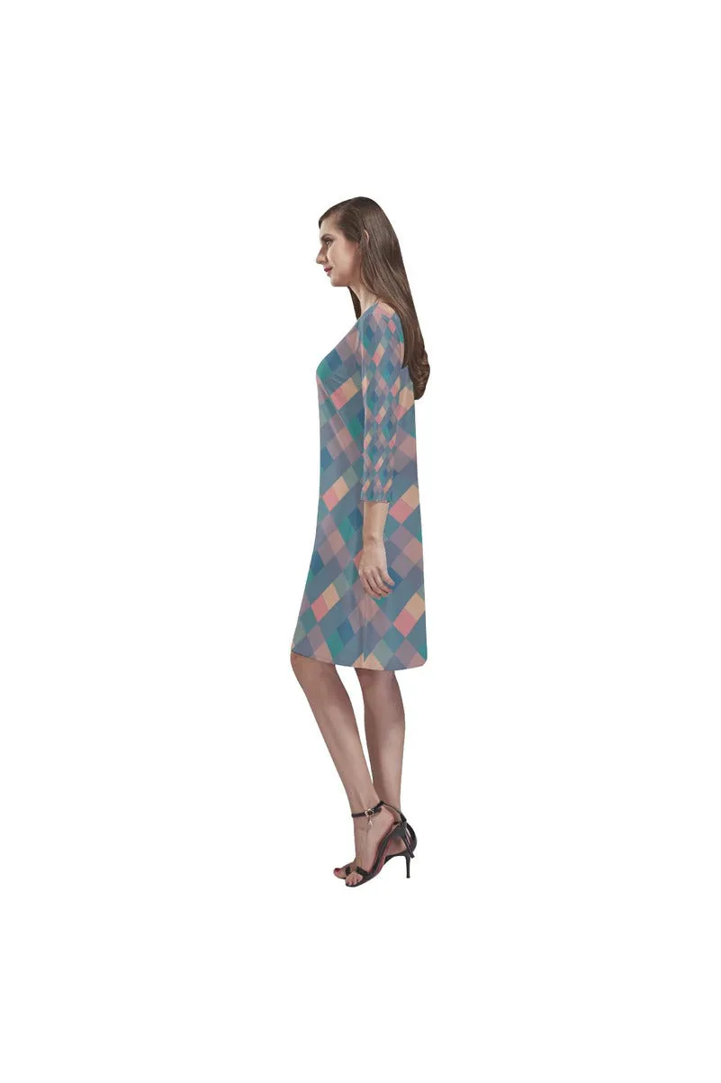 Pastel Pixels Rhea Loose Round Neck Dress