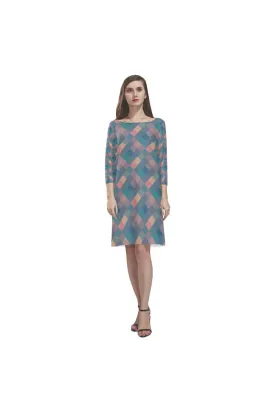 Pastel Pixels Rhea Loose Round Neck Dress