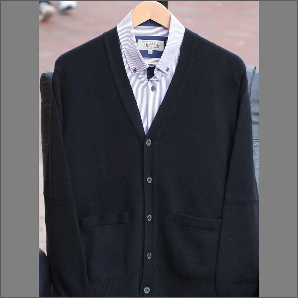 Peter Scott Black New Wool Cardigan^