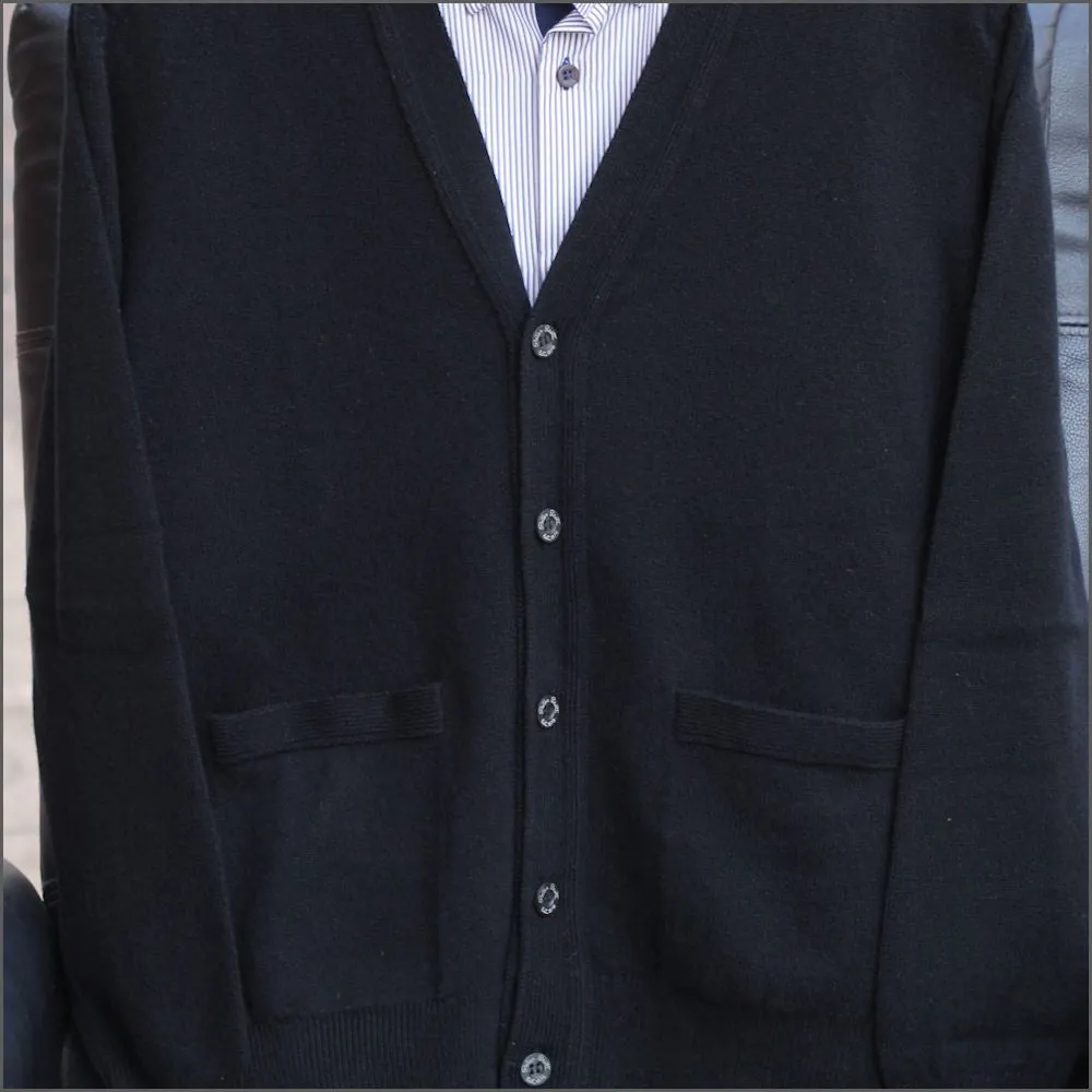 Peter Scott Black New Wool Cardigan^