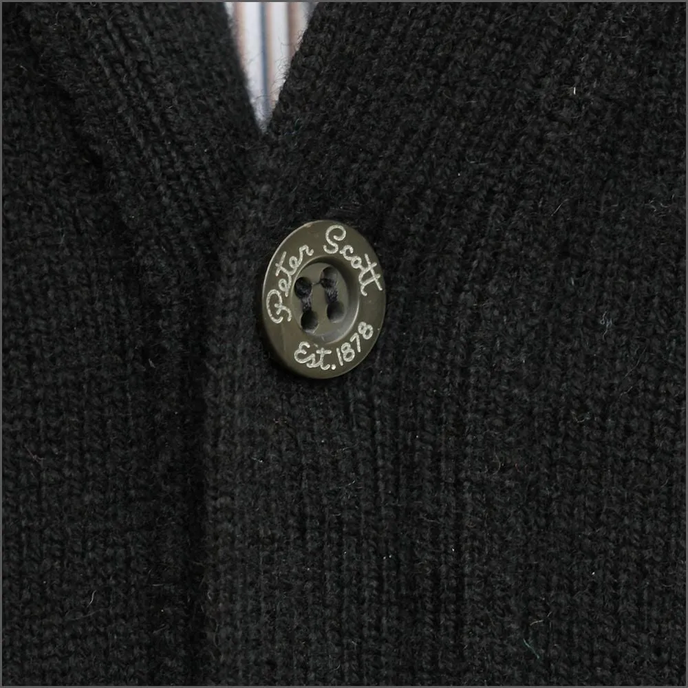 Peter Scott Black New Wool Cardigan^