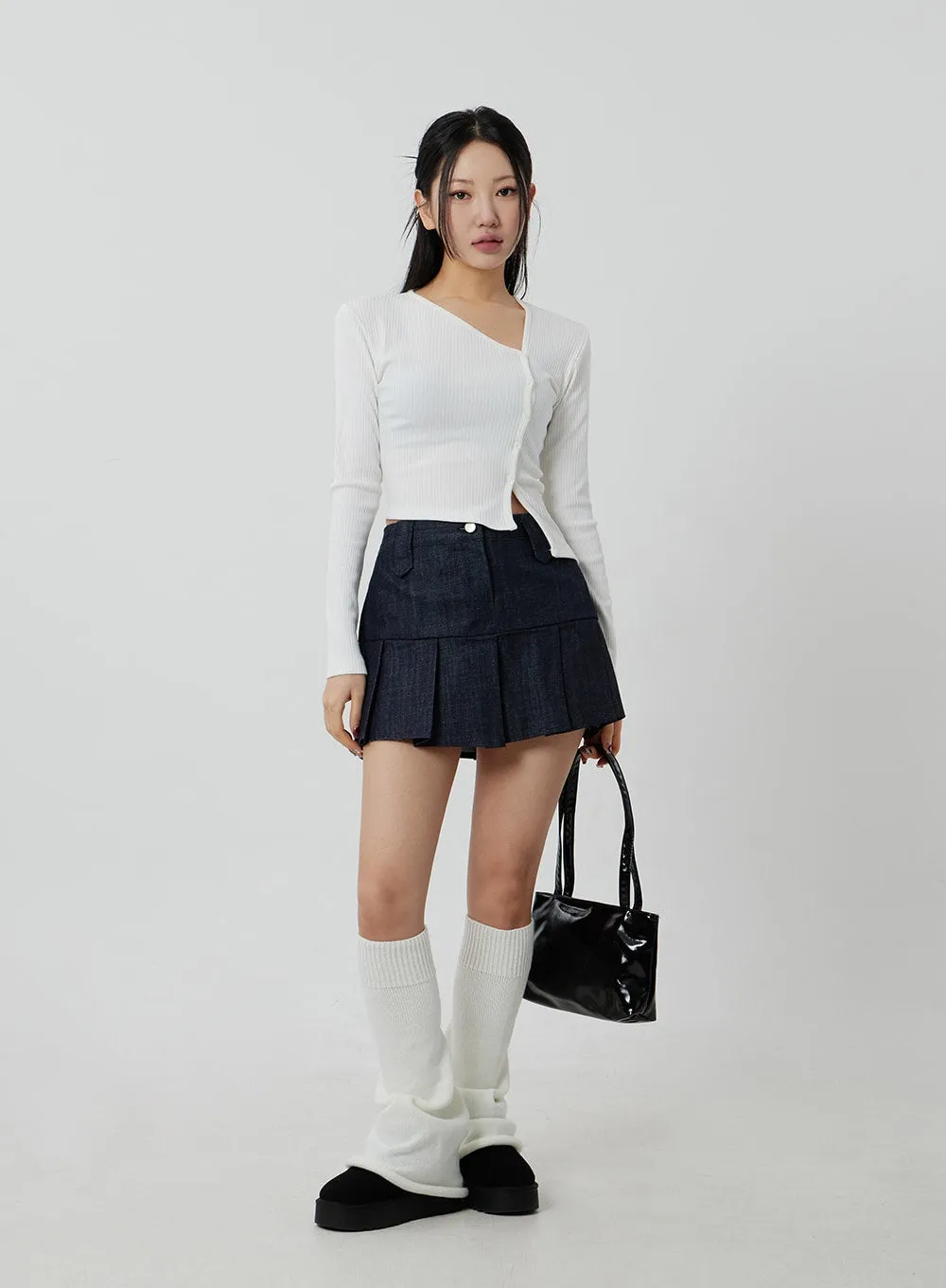 Pleated High Waist Mini Skirt CF301