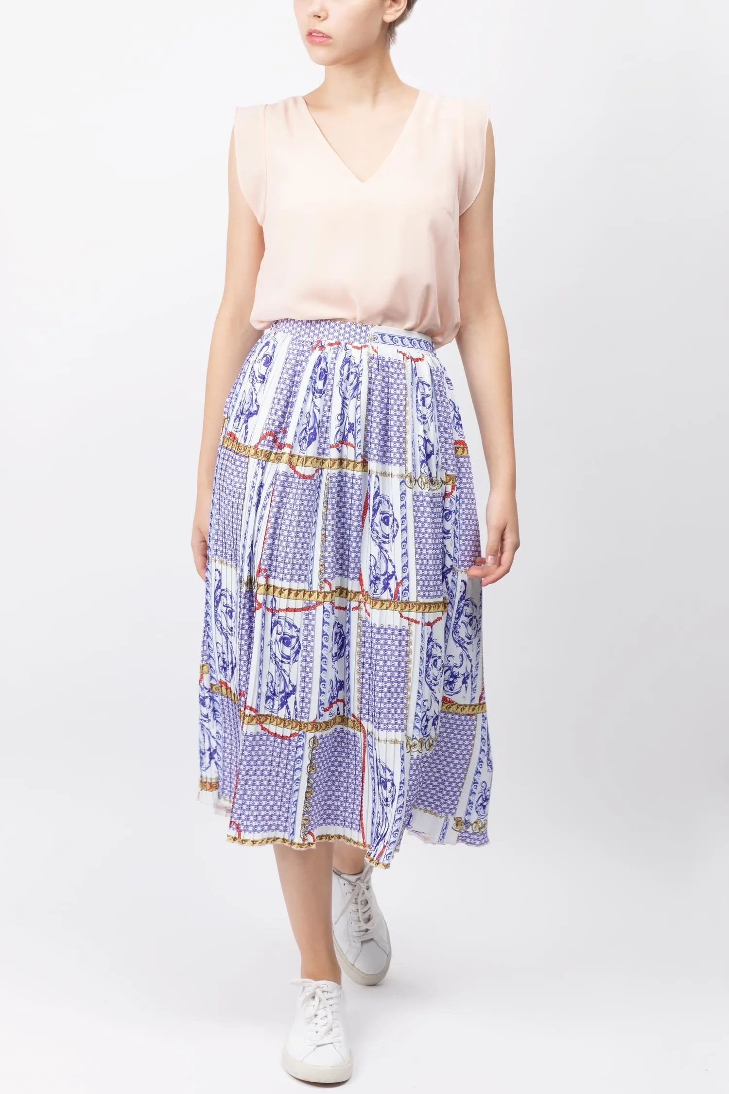 Pleated Skirt With Print