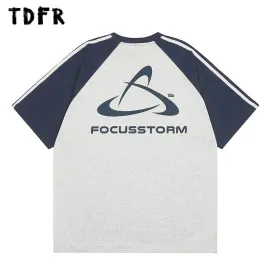 Print Raglan Sleeve T-shirt - Streetwear Loose Crew Neck Short Sleeve Men's Tee