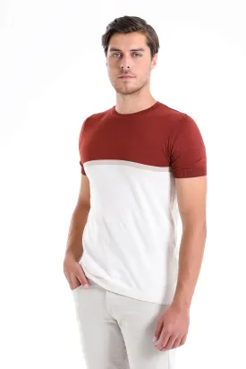 Regular Fit Brick Crew Neck T-Shirt