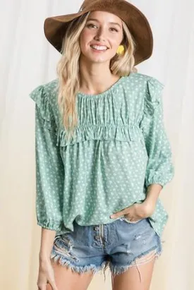 Sage Floral Blouse