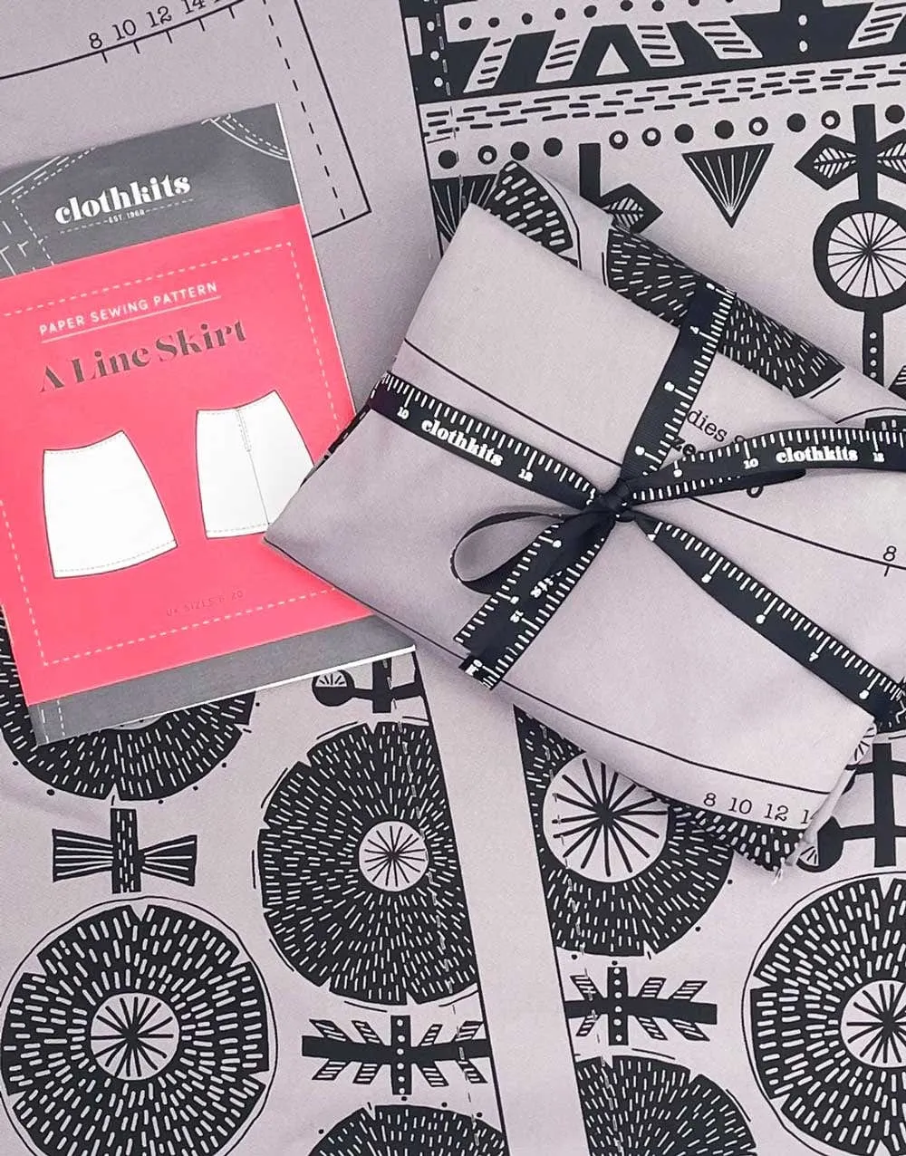 Scandi Flowers Mini Moderns Skirt, Clothkits® Dressmaking Kit