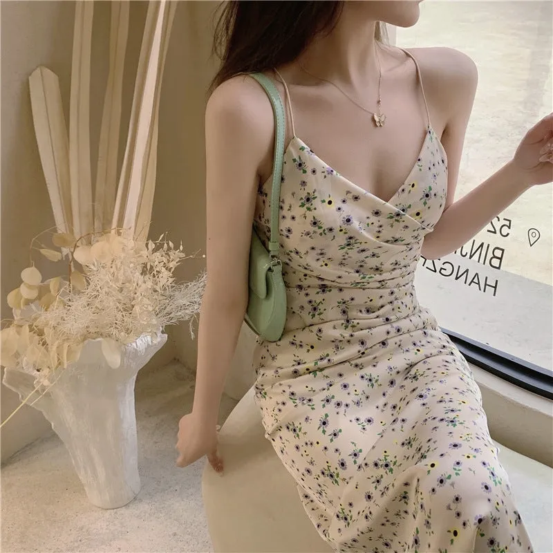 Sexy Hot Girl Long Floral Dress Women's Clothing Summer Skirt Short Skirt A- Line Dress Long Skirt Tea Dress