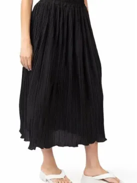 Simple Pleated Bodre A-Line Midi Skirt (2 Options)