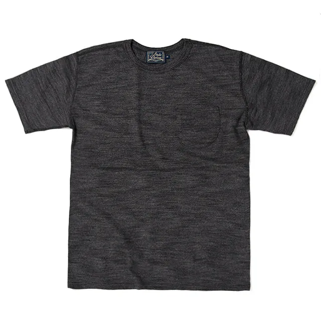 Suvin-Gold Tsuriami Loopwheel Pocket Tee in Heather Black