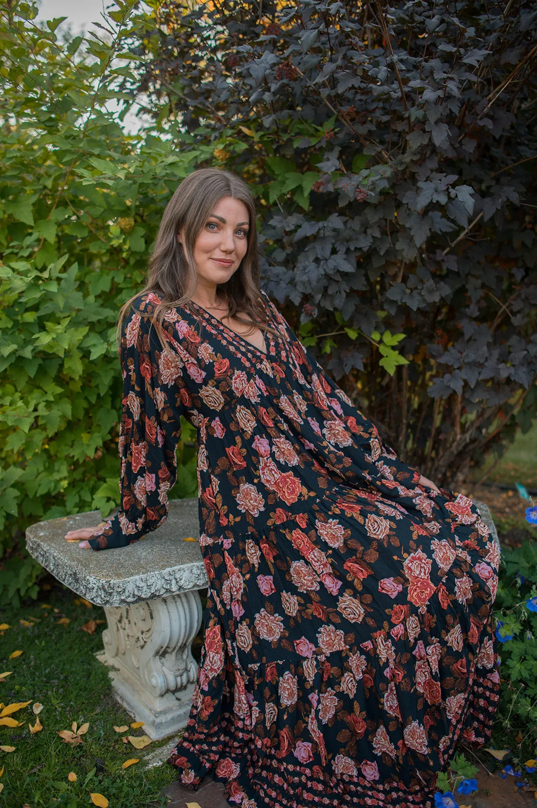 The Rows of Roses Long Sleeve Maxi Dress by Free People