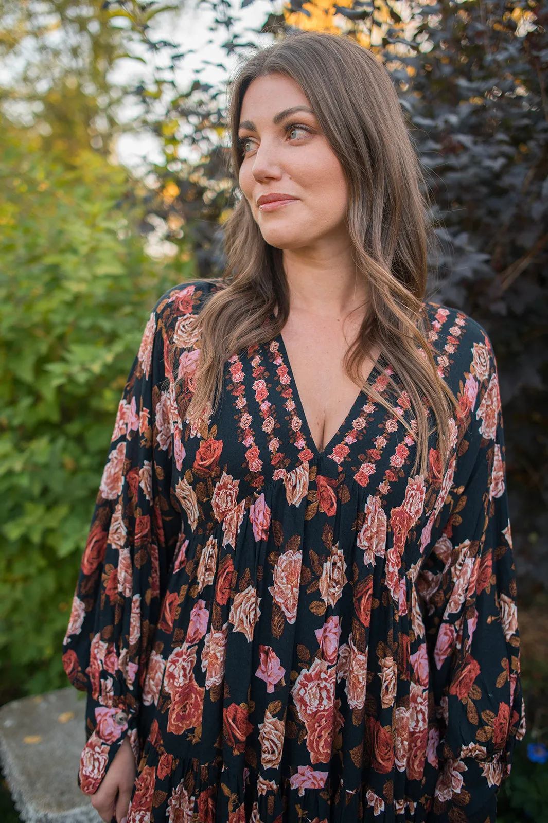 The Rows of Roses Long Sleeve Maxi Dress by Free People