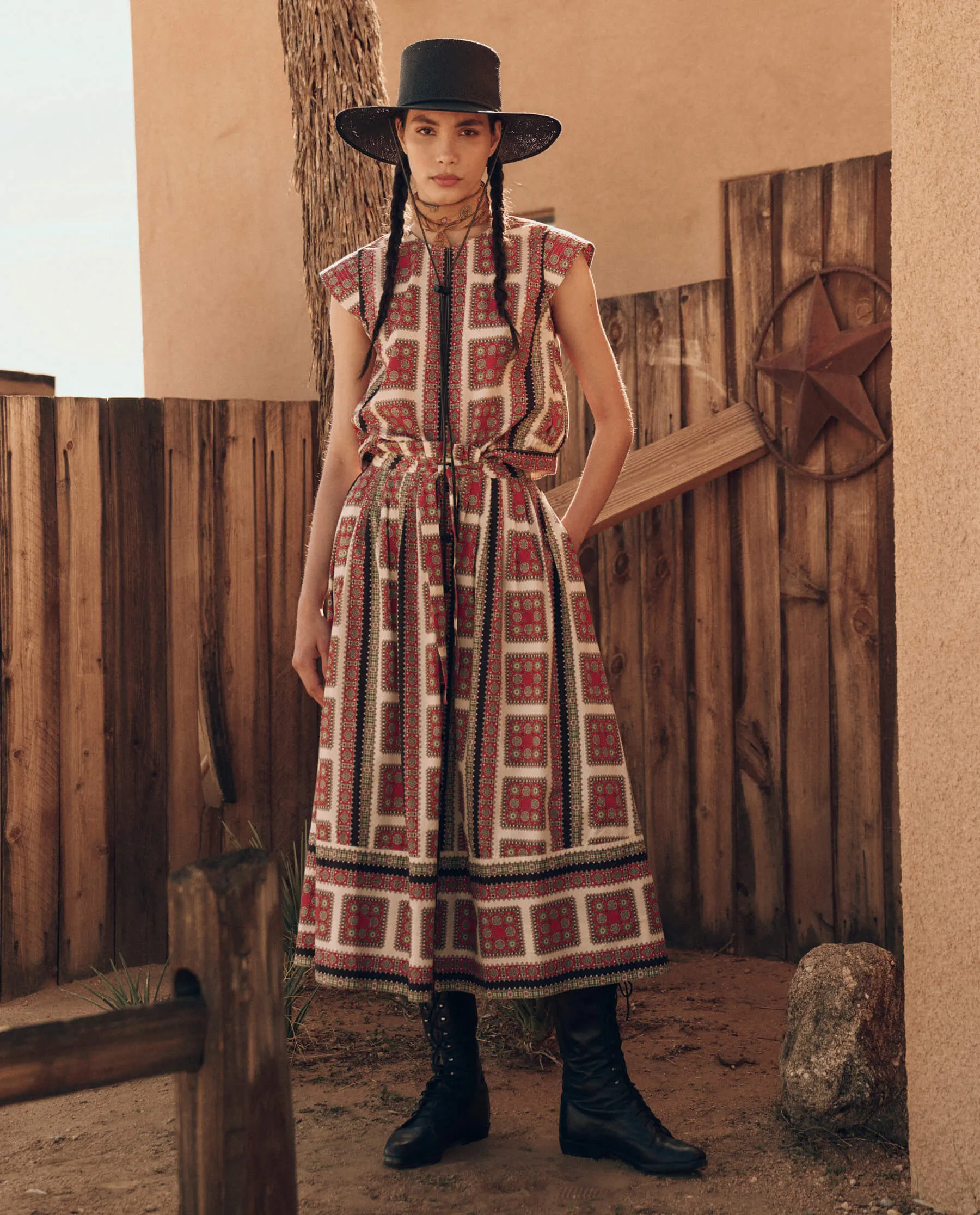 The Treeline Skirt. -- Westward Bandana Print