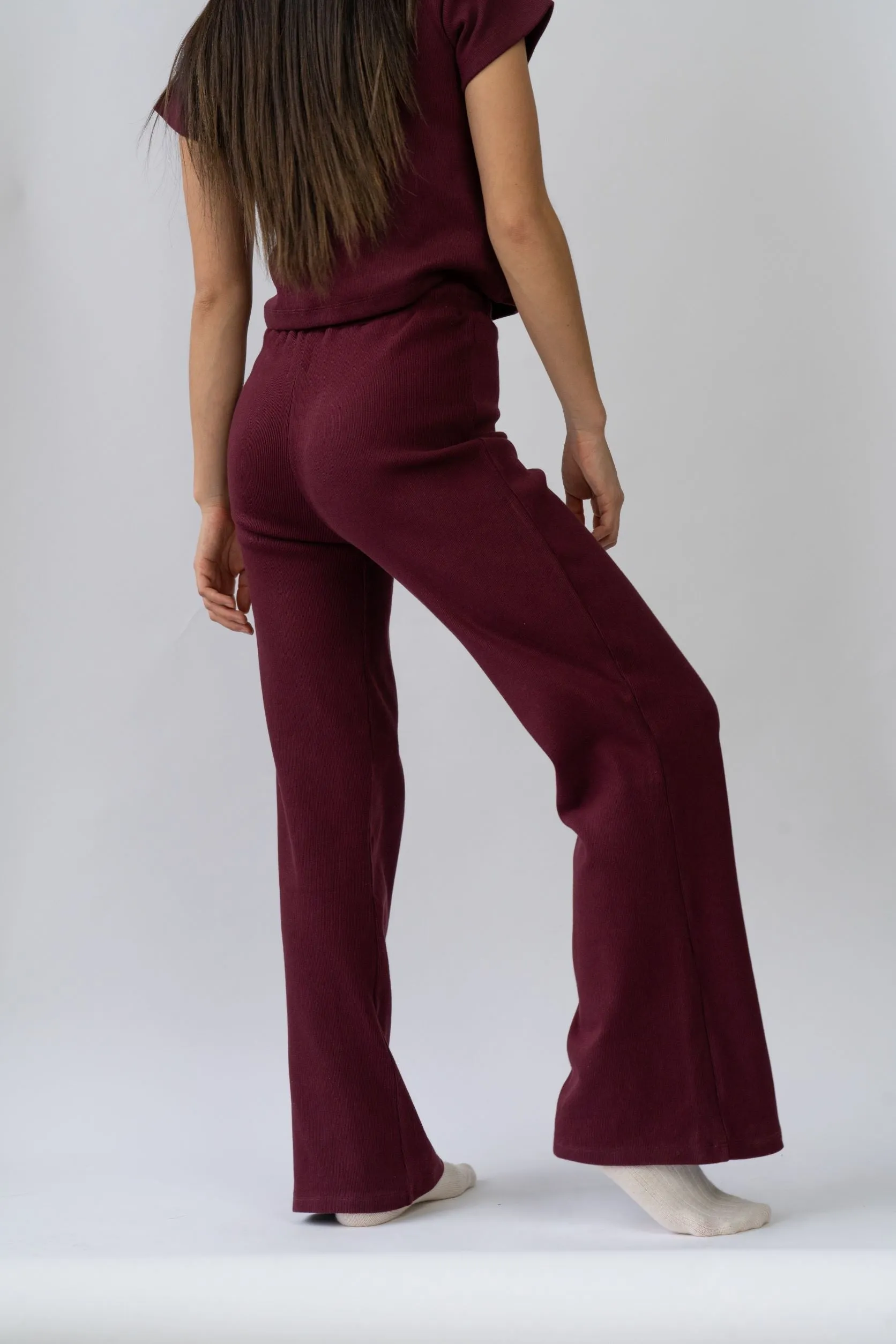 Wide Leg Lounge Pants Sangria