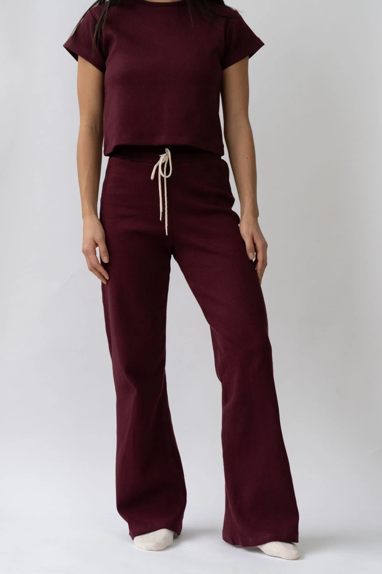 Wide Leg Lounge Pants Sangria