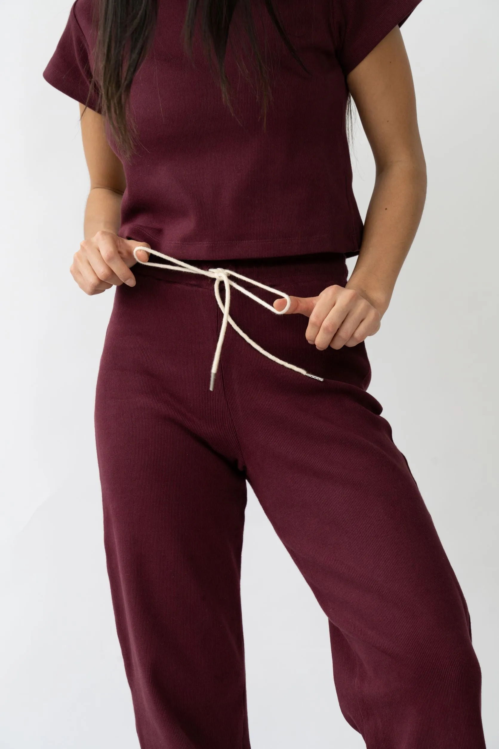 Wide Leg Lounge Pants Sangria