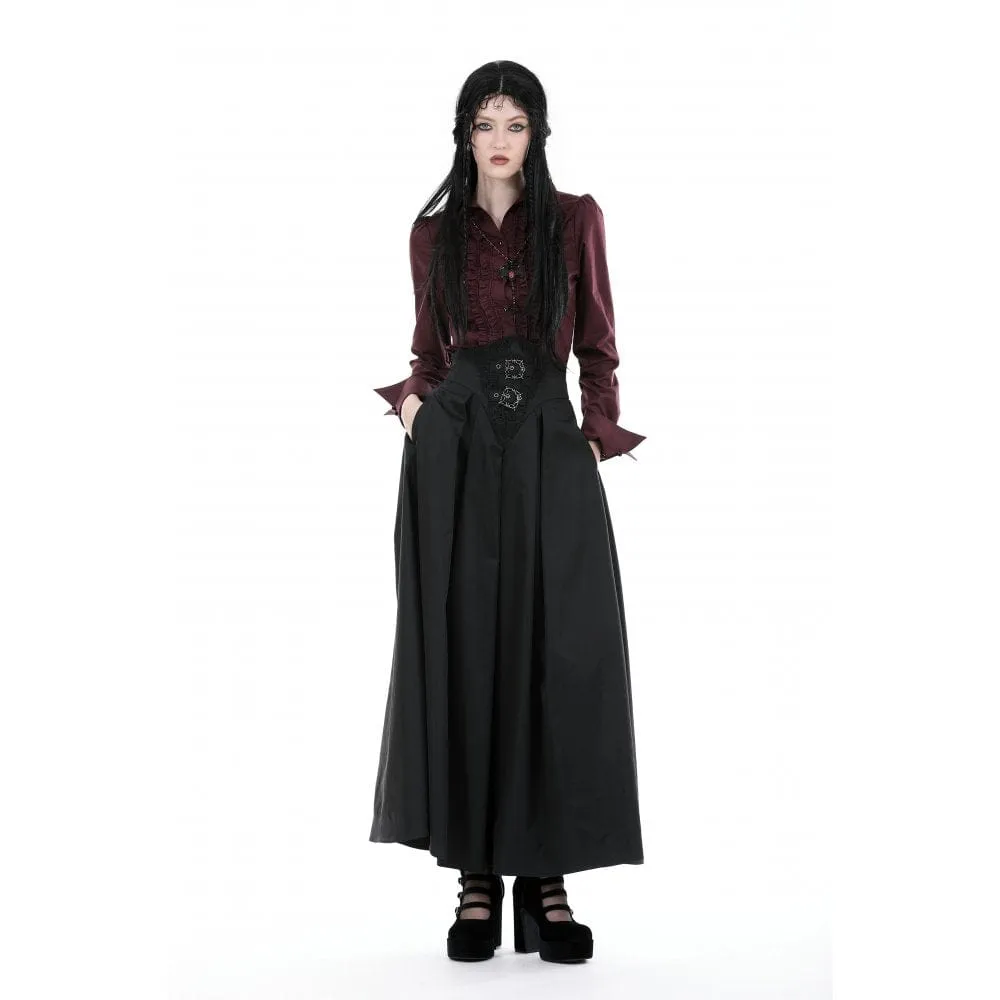 Women's Gothic High-waisted Pleated Long Skirt