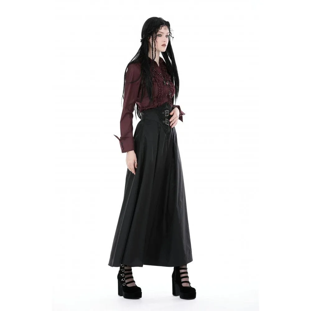 Women's Gothic High-waisted Pleated Long Skirt