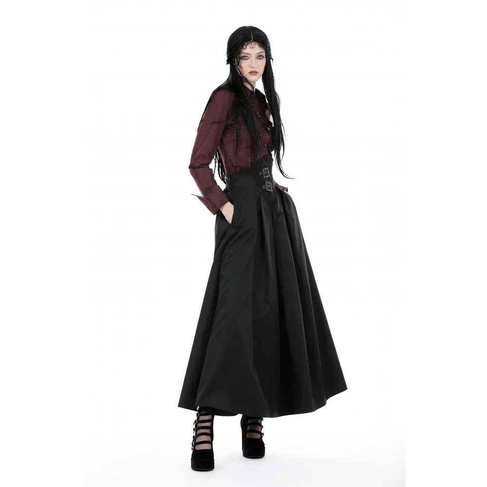 Women's Gothic High-waisted Pleated Long Skirt