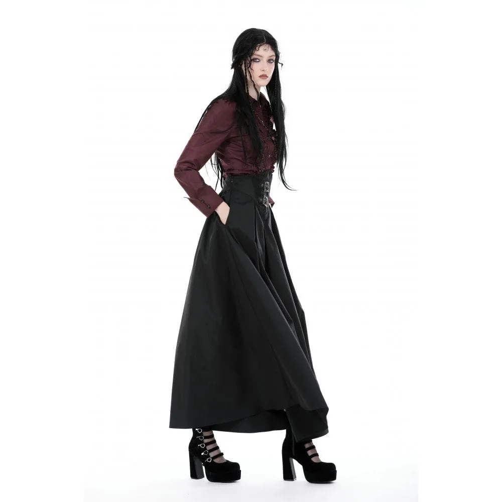 Women's Gothic High-waisted Pleated Long Skirt