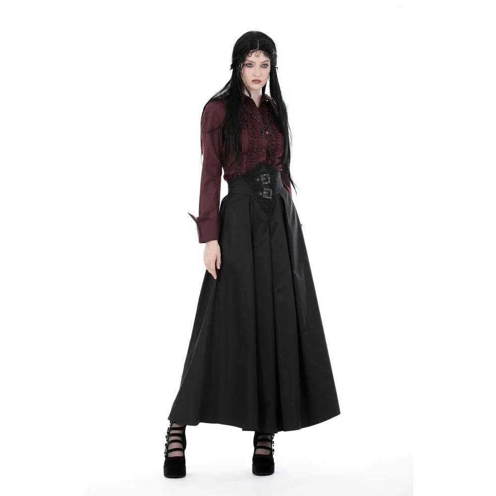 Women's Gothic High-waisted Pleated Long Skirt