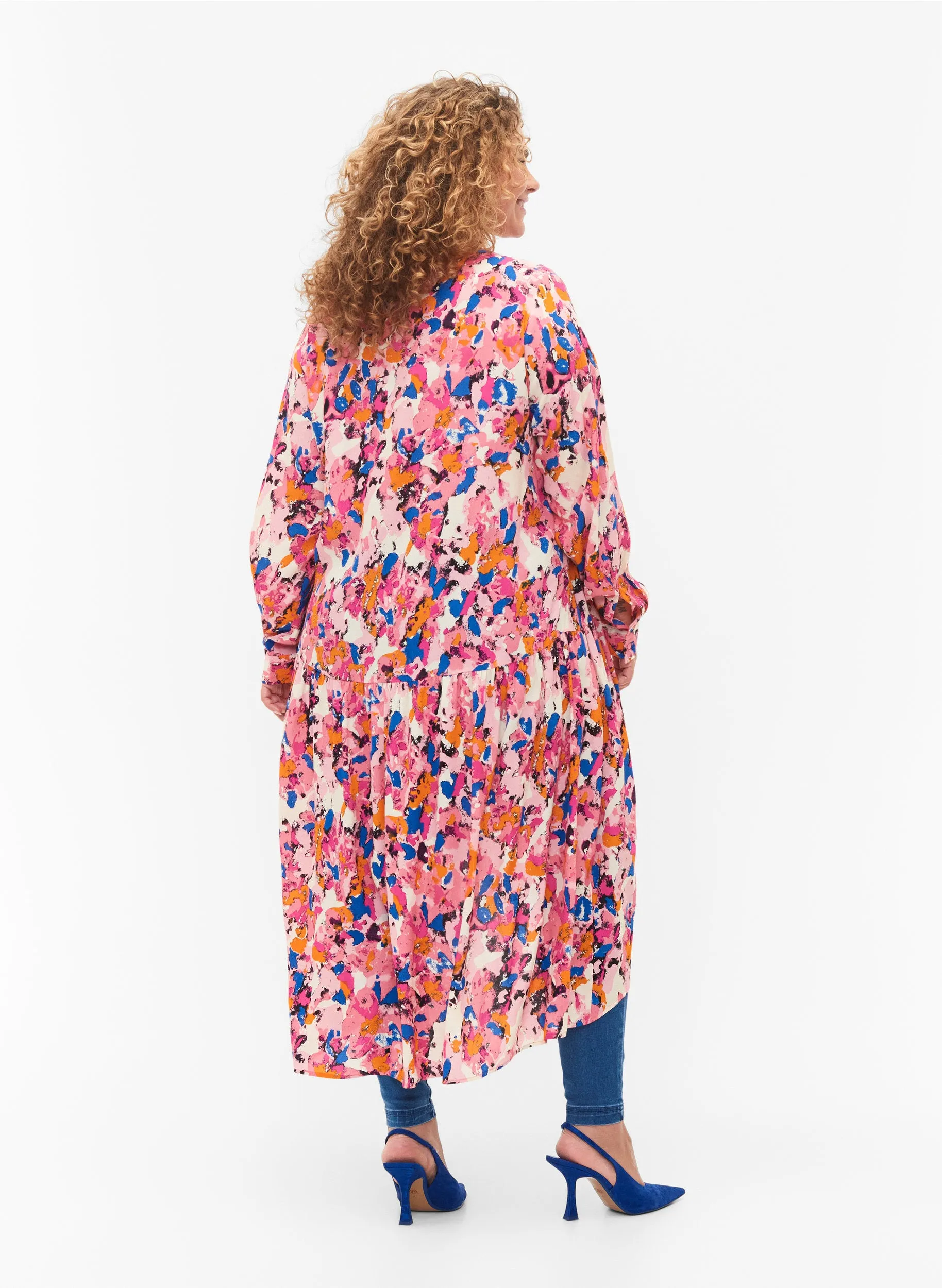 Zizzi Mia Dress in Rosebloom