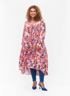 Zizzi Mia Dress in Rosebloom